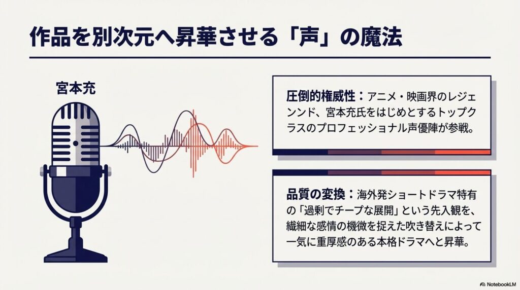 スピード婚！旦那様は大富豪の実写版で圧倒的な権威性をもたらす宮本充氏らプロ声優陣の吹き替え