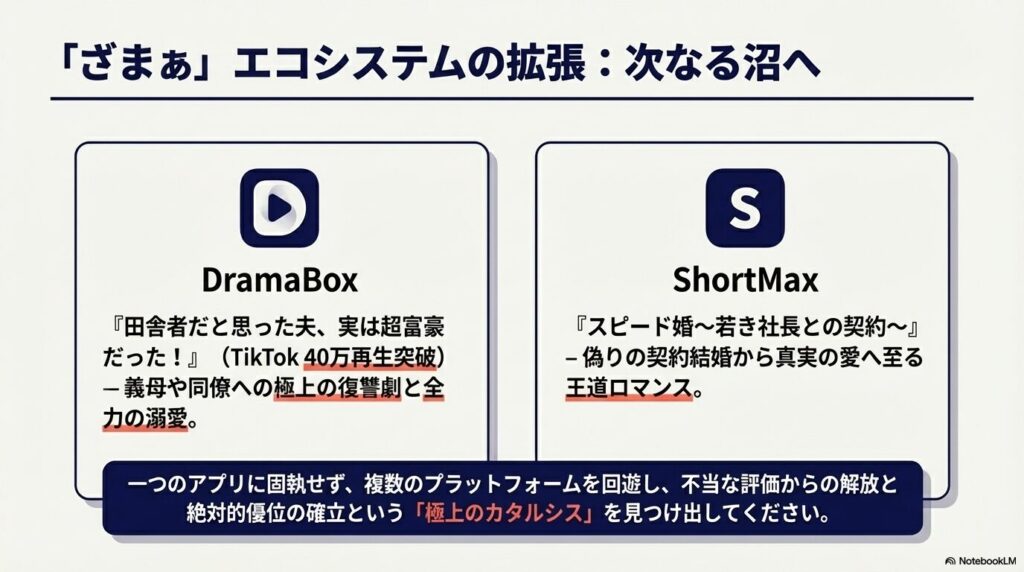 DramaBoxやShortMaxで配信されている「田舎者だと思った夫、実は超富豪だった！」などの類似ショートドラマ
