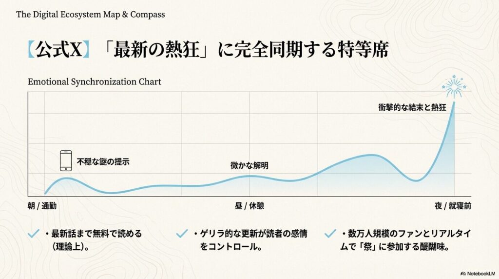 ちいかわ公式Xのゲリラ的更新がもたらす読者の感情の同期グラフ
